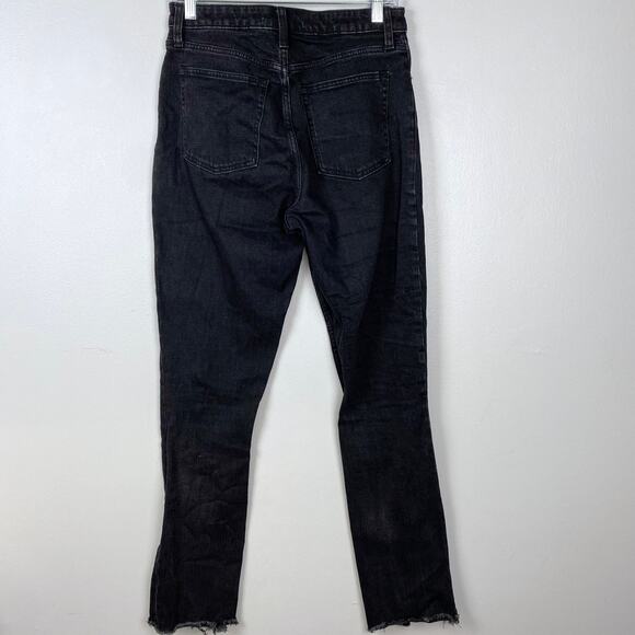 Abercrombie Skinny High Rise Split Hem Jeans Curve Love Black Stretch Size 28 6R - Picture 5 of 8